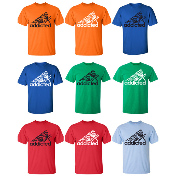 Disc Golf T Shirt ADDICTED Discgolfer Discgolfing Shirt - Picture 3 of 16